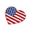 Amerikansk flag hjerte tæppe skridsikkert vaskbart 17x28 tommer 2