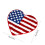 Amerikansk flag hjerte tæppe skridsikkert vaskbart 17x28 tommer 3