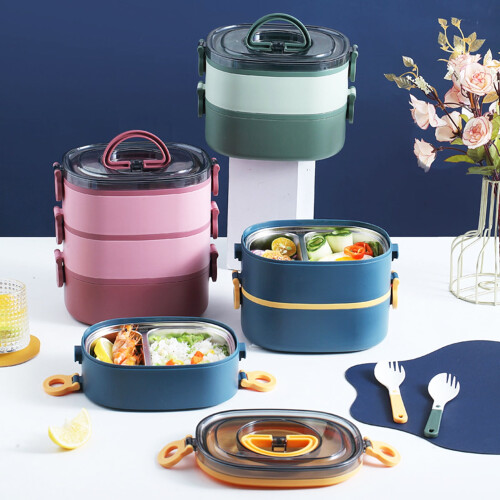 Lunch Box Food Grade 2800 ml 3-layer with Handle 1