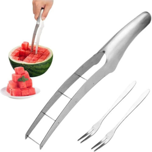 Wassermelonenschneider mit 2 Fruchtgabeln