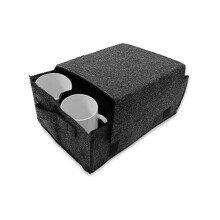 Estante para bandejas de comedor para caravana con capacidad para 8 bandejas o 6 tazas, con cubiertos.