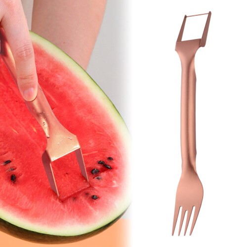 Coupe-pastèque portable 2 en 1 en acier inoxydable