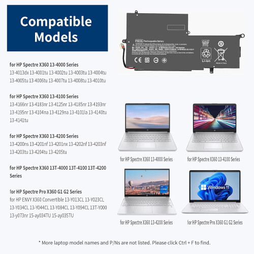 Μπαταρία φορητού υπολογιστή 56Wh για HP Envy X360 και Spectre 1