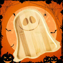 Bandeja de servir de madera para Halloween de Giyblacko, decoración del hogar, 1 unidad.