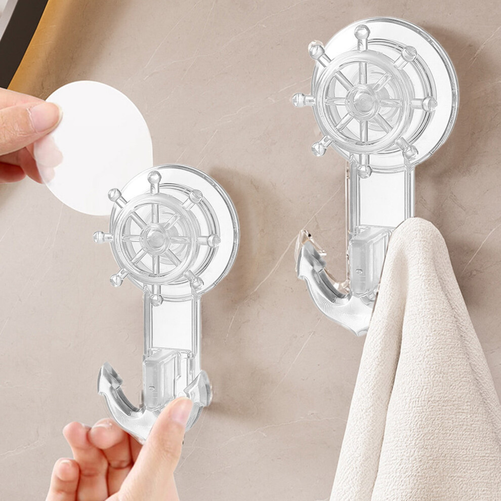 Clear Suction Cup Hooks Waterproof Reusable 6 Pack 901085456112