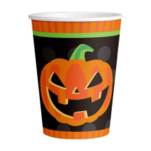 Juego de vajilla de Halloween con calabazas naranjas y negras (10 piezas)