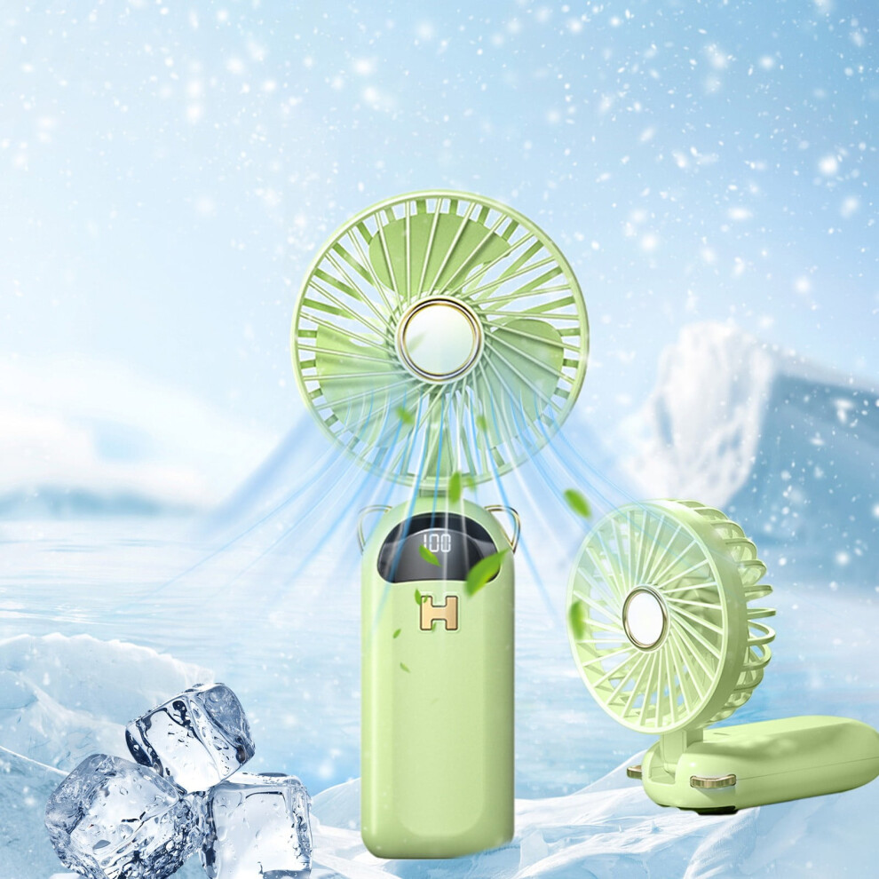 Portable Folding Handheld Fan With Digital Display Usb 901085455849
