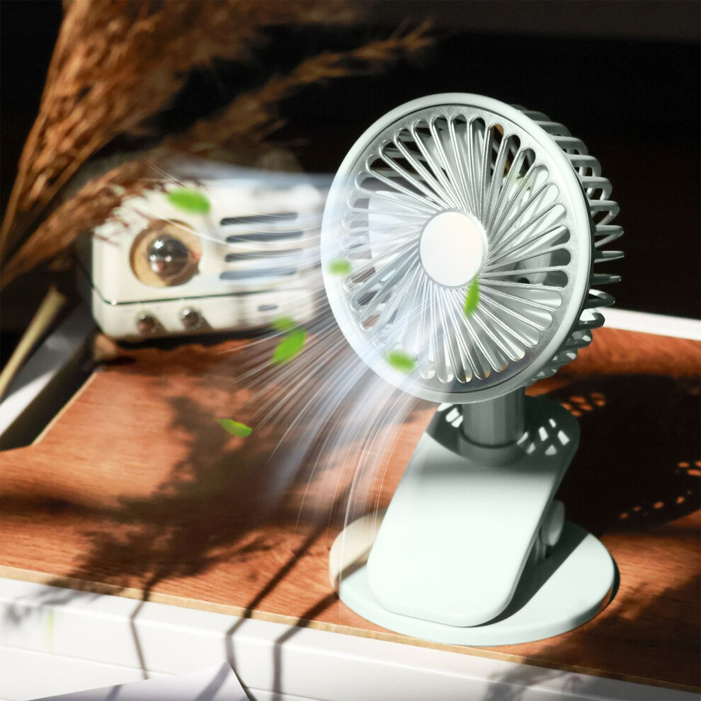 Clip-On Desk Fan Usb Rechargeable Quiet Portable 901085455900