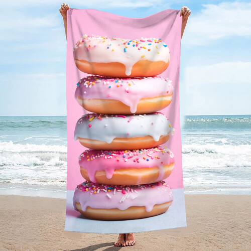 Πετσέτα θαλάσσης μικροϊνών με floral tie-dye 30x60 εκ.