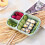 Boîte à bento compatible micro-ondes, qualité alimentaire, 4 pièces, 3 compartiments 4