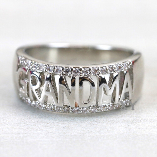 Damen-Strass-Buchstabenring Größe 6