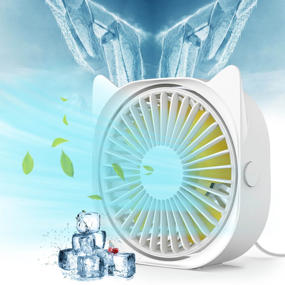 Portable Mini Fan 3-Speed 360 Rotation Usb Night Light 901085455856