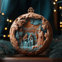 Julekrybbe-ornamenter sett religiøst juletre