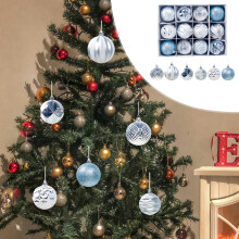 Karácsonyi gömbdísz szett élénk színű 6 cm 12 db
