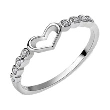 Sterling Silver Blue Sapphire Heart Ring 1 Pc
