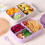 Flekkbestandig bentoboks med gafler, 3 rom 3