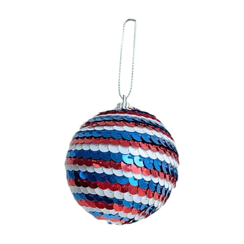 4th of July decorative ball red blue white sequin foam