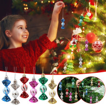 Fankiway karácsonyi cukorka díszek csillámos műanyag 6 db