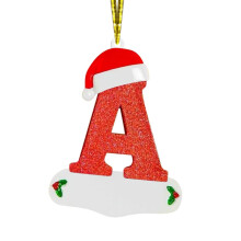 Set di 26 decorazioni natalizie con l'alfabeto, personalizzabili.