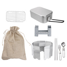 Aluminium-Camping-Lunchbox mit Kochgeschirr-Set