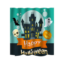 Cortina de ducha de Halloween con estampado vintage (1 pieza)