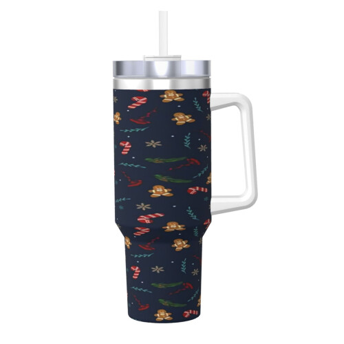 Copo térmico personalizado de aço inoxidável de 40 oz com alça e