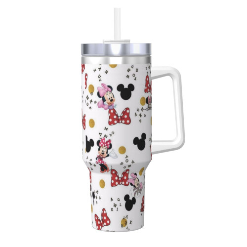 Vaso de acero inoxidable de Mickey Mouse de 40 oz con asa y
