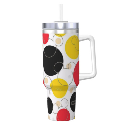 Vaso de acero inoxidable de Mickey Mouse de 40 oz con asa y