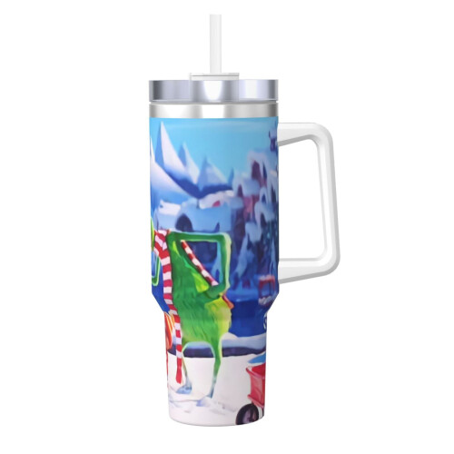 Ποτήρι από ανοξείδωτο ατσάλι 40oz με λαβή και καλαμάκι