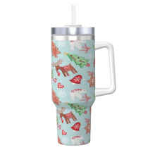 Vaso navideño personalizado de acero inoxidable de 40 oz con