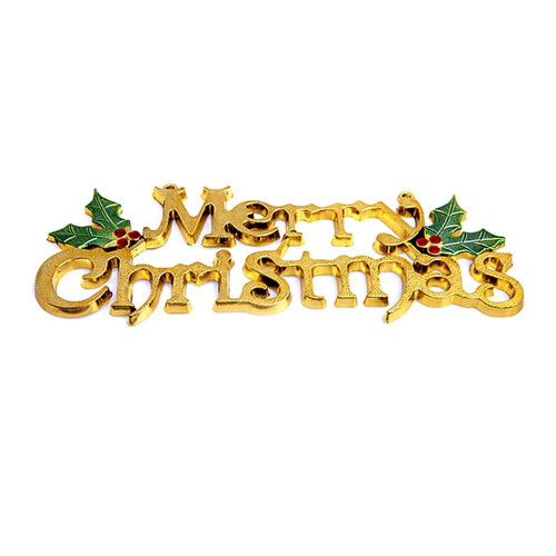Christmas Sign 3D Gold Letters Hanging Decor 1pc