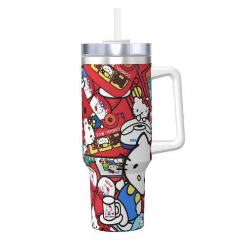 Vaso personalizado de Hello Kitty de 40 oz, acero inoxidable