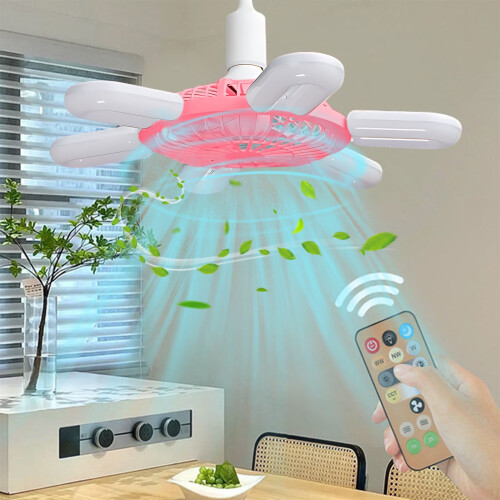 Mennyezeti ventilátor lámpával és távirányítóval E27