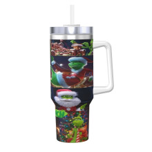 Nerezový hrnek o objemu 40 oz s rukojetí a brčkem