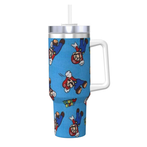 Ποτήρι Mario από ανοξείδωτο ατσάλι 40oz με λαβή και καλαμάκι