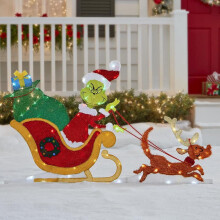 Grinch udvari tábla karóval karácsonyi dekorációhoz