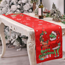Grinch Weihnachtstischläufer, rot kariert, 1er-Pack