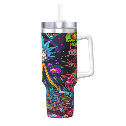 Ποτήρι Rick and Morty 40oz από ανοξείδωτο ατσάλι με λαβή