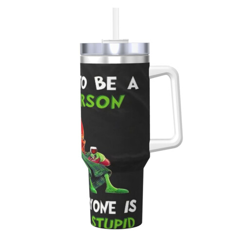 Copo térmico personalizado de aço inoxidável de 40 oz com alça e
