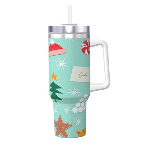 40oz Personalized Tumbler with Handle and Straw
