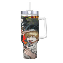 Vaso térmico Chainsaw Man de 40 oz de acero inoxidable con asa y