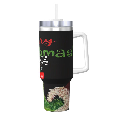Ποτήρι από ανοξείδωτο ατσάλι 40oz με λαβή και καλαμάκι