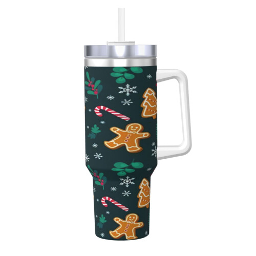Copo térmico personalizado de aço inoxidável de 40 oz com alça e