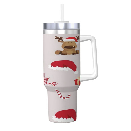 40oz Personalized Tumbler with Handle and Straw