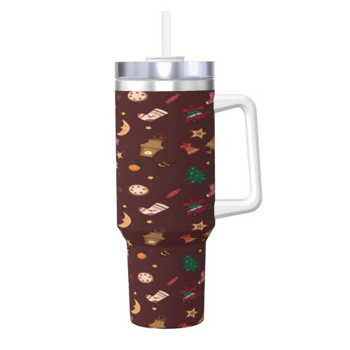 40oz Personalized Tumbler with Handle and Straw