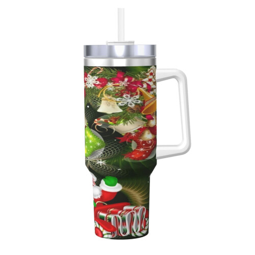 Ποτήρι από ανοξείδωτο ατσάλι 40oz με λαβή και καλαμάκι