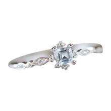 Elneeya Sterling Silver Sapphire Cube Ring for Women