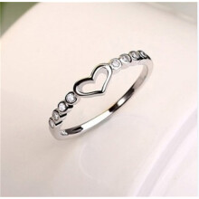 Women's 925 Sterling Silver Blue Sapphire Heart Ring 1 piece