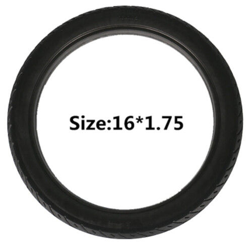 Bicycle Solid Tires Rubber 16 Inch Black 1