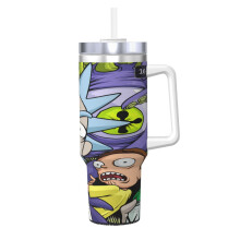 Vaso térmico de acero inoxidable de Rick y Morty de 1.1 litros (40 oz)
